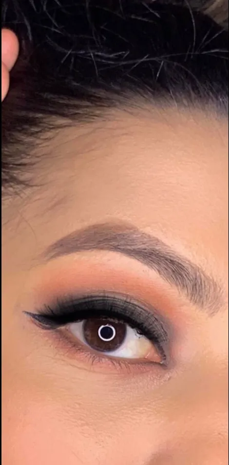 Close-up of a precise winged eye and groomed brow